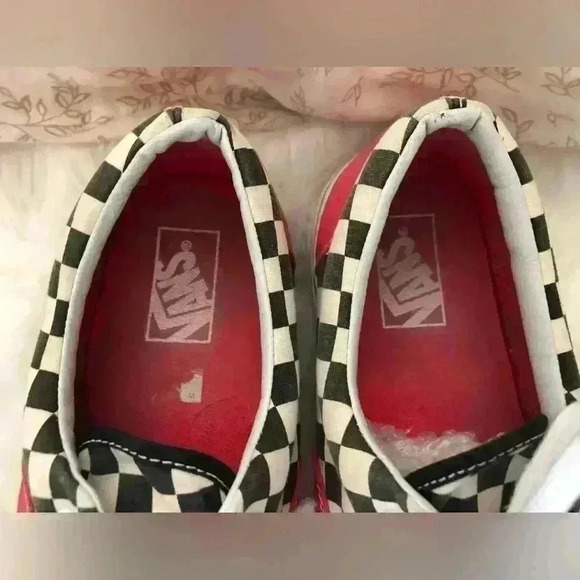 Vans Era Red and Black Checkerboard Low Tops Mens 9 - Picture 3 of 7